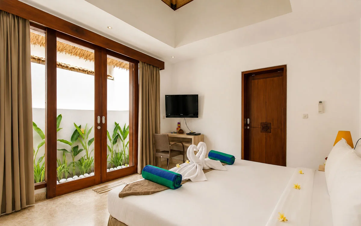 Open tropical living area in Seminyak villa